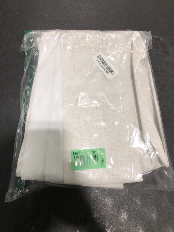 Photo 1 of ANRODUO Ivory White 100% Blackout Linen Curtains 84 Inch Length 2 Panels, Back Tab/Rod Pocket Blackout Curtains Full Black Out Thermal Curtain for Summer Heat, Farmhouse Room Darkening Curtain Bedroom