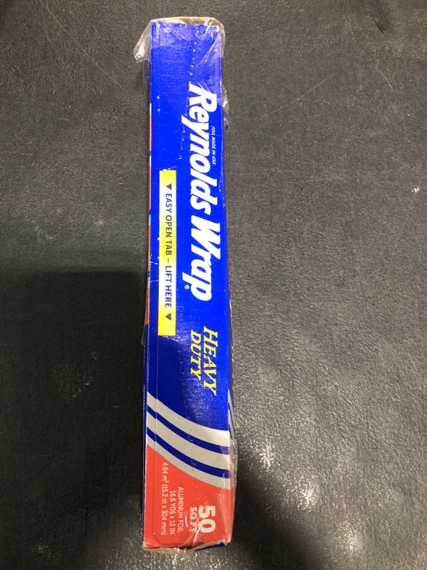 Photo 1 of Reynolds Wrap Heavy Duty Aluminum Foil Roll, Thick Heavy Duty Foil for Added Strength and Durability, Secure Easy Open and Close Tab, 12 Inches Wide, 50 Sq. Ft.