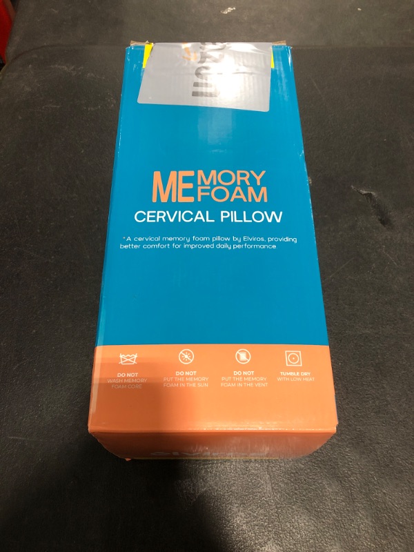 Photo 1 of Elviros Cervical Memory Foam Pillows for Neck and Shoulder Pain, Neck Pillow for Sleeping, Side Sleeper Pillows for Adults, Ergonomic Orthopedic Sleeping for Back and Stomach Sleepers (Medium Firm)