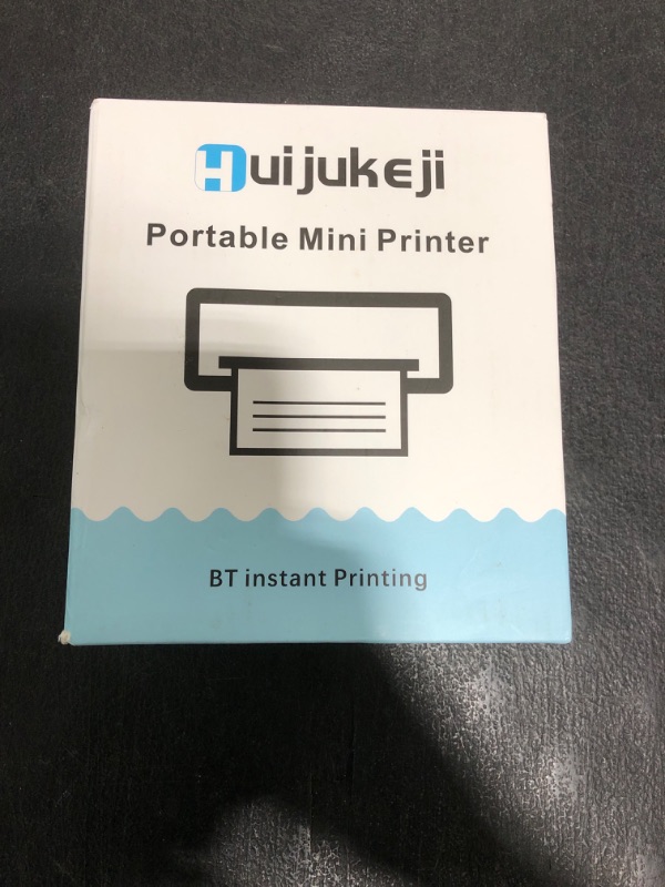 Photo 1 of HuiJuKeJi Mini Sticker Printer Bluetooth Smart Pocket Inkless Thermal Printer with 11 Rolls Thermal Paper and Sticker for iOS&Android Print Pod, Portable Receipt Printer for Photo Journal Notes Memo