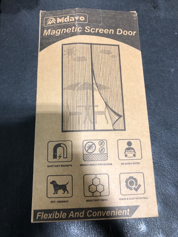 Photo 1 of Magnetic Screen Door?Screen Door Mesh?Keep Bugs Out, Heavy-Duty Mesh Curtain,Pet and Kid Friendly, Works with Front Doors, Sliding Doors?38x82 Inch White