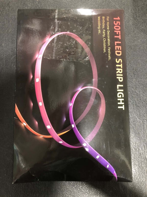 Photo 1 of HEDYNSHINE 150ft LED Strip Lights,RGB Color Changing by 40key Remote and Phone, LED Strip Lights Music Sync,Smart LED Strip Lights for Bedroom 150feet