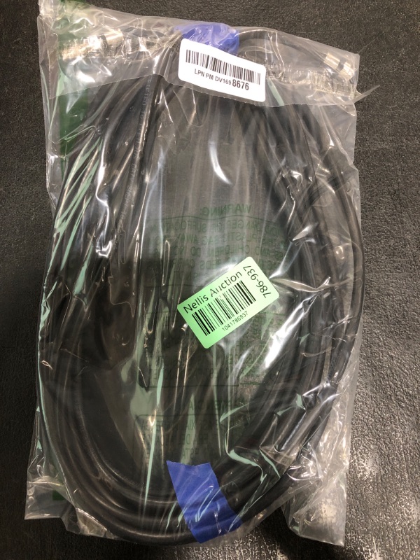 Photo 1 of TechDirect 20FT RG6 Coaxial Cable Black - High Speed Internet, TV, Antenna, Satellite Broadband Low Resistance Coax Cord With Connectors - Extra-Durable Low Loss Extension Wire