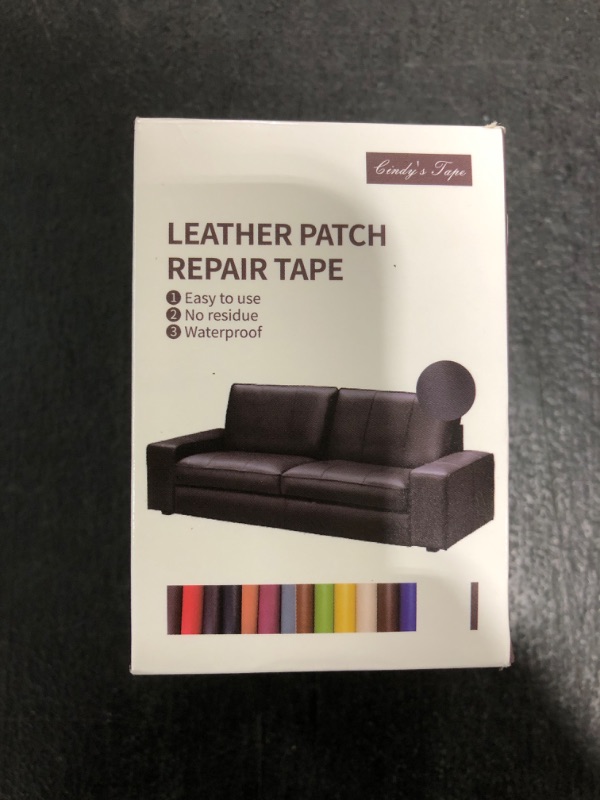 Photo 1 of Leather Repair Patch Tape, Grey 3 x 61 Inches Self Adhesive Leather Repair Kit for Furniture, Car Seat,Vinyl Leather Repair Kit for Office Chairs, Couch, Sofa, Luggage