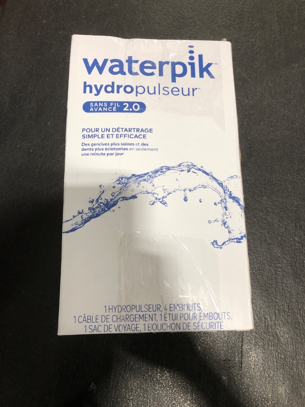 Photo 1 of Waterpik Cordless Advanced 2.0 Water Flosser For Teeth, Gums, Braces, Dental Care With Travel Bag and 4 Tips, ADA Accepted, Rechargeable, Portable, and Waterproof, Black WP-582, Packaging May Vary