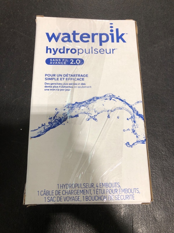 Photo 1 of Waterpik Cordless Advanced 2.0 Water Flosser For Teeth, Gums, Braces, Dental Care With Travel Bag and 4 Tips, ADA Accepted, Rechargeable, Portable, and Waterproof, White WP-580, Packaging May Vary