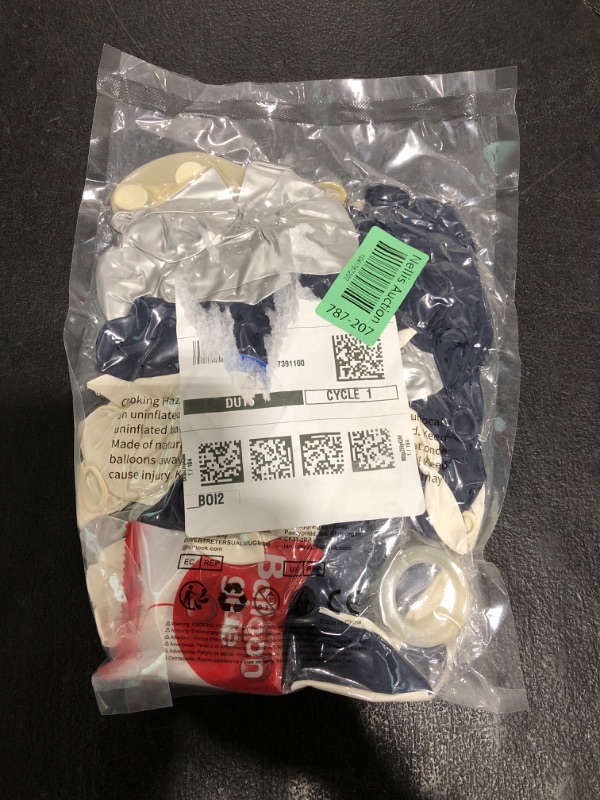 Photo 1 of 144PCS Navy Blue Silver Balloons Garland Kit, 18 12 10 5 inch Blue White Balloons and Silver Confetti Balloon Garland, Navy White Balloon for Graduation Birthday Baby Shower Wedding Party