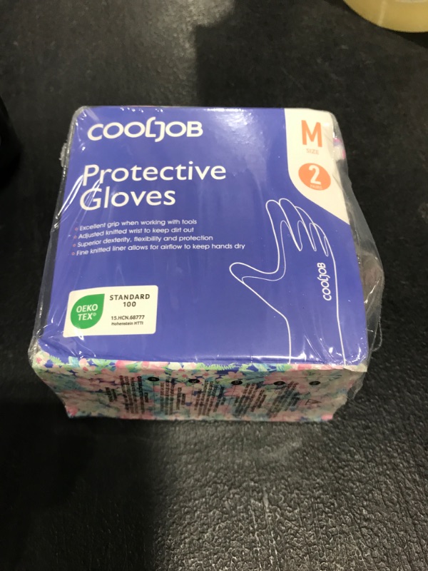 Photo 1 of COOLJOB Colorful Gardening Gloves Best Gift for Women Ladies, 2 Pairs Breathable Rubber Coated Garden Gloves, Outdoor Protective Work Gloves, Varied Colors, Size Medium, 2 Pairs M