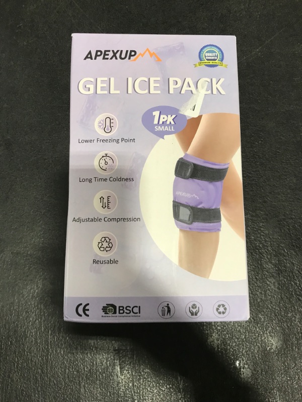 Photo 1 of APEXUP Ice Pack for Knee Pain Relief, Large Reusable Wrap After Surgery, Flexible Gel Cold Pack for Injuries, Pain Relief for Back, Shoulder, Elbow, Ankle and Leg (Purple, L 1PK)