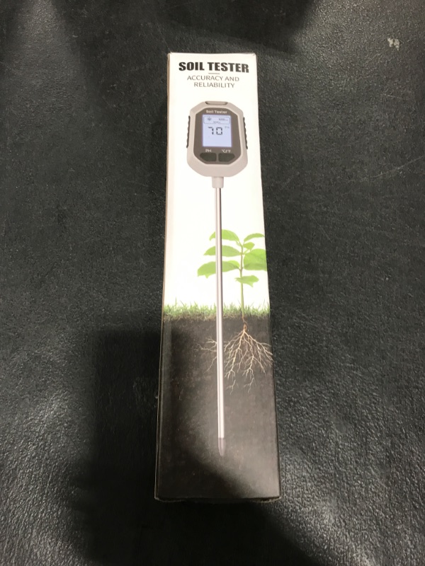 Photo 1 of 4-in-1 Soil Moisture Meter Digital Plant Temperature/Soil Moisture/PH Meter/Sunlight Intensity Backlight LCD Display Soil Test Meter for Gardening, Farming and Outdoor Plants