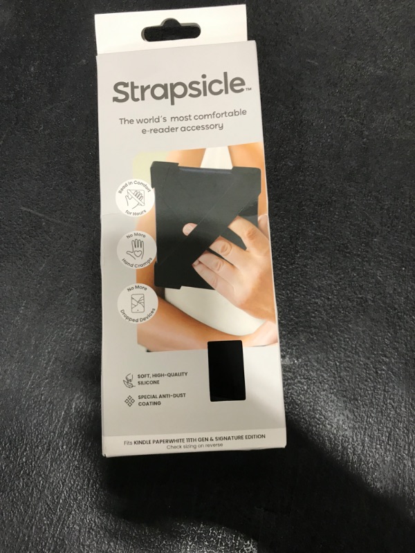 Photo 1 of Strapsicle Hand Strap Accessory for Kindles & Kobos - Paperwhite 2024 & 2021, Signature Edition, Colorsoft - 2 Straps - Lightweight Grip for Endless Reading Comfort - Large - BLK 

