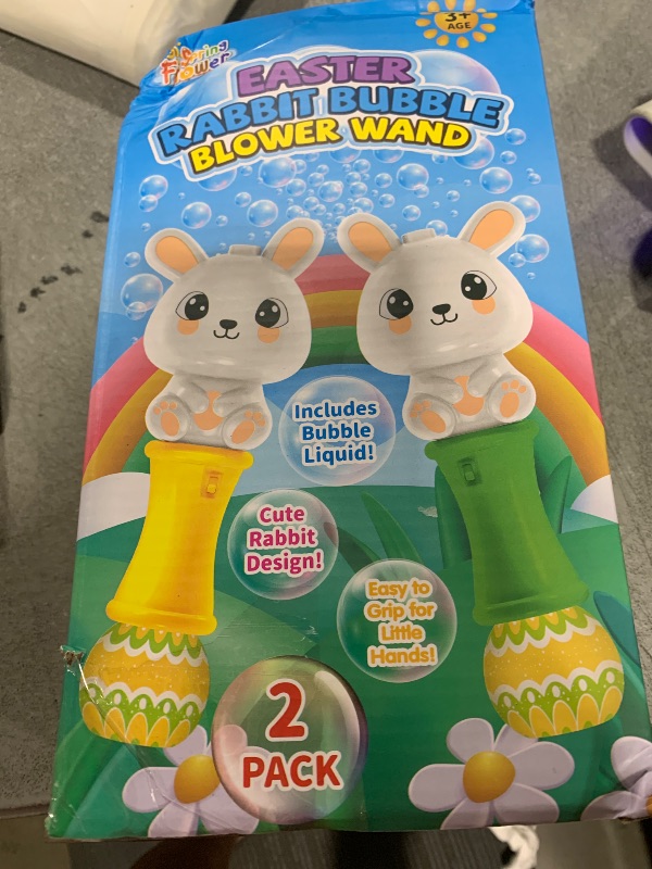 Photo 1 of SpringFlower Bubble Blower Wand, Automatic Bubble Blower with Light for Kids, Bubble Maker for Summer Party Favor Supplies, Bubble Solution Summer Toy Birthday,Wedding, Party