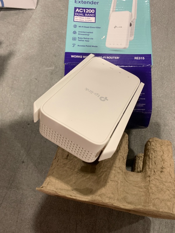 Photo 1 of TP-Link AC1200 WiFi Extender, 2025 Wirecutter Best WiFi Extender, 1.2Gbps home signal booster, Dual Band 5GHz/2.4GHz, Up to 1600 Sq.ft and 32 Devices, EasyMesh Compatible, One Ethernet Port (RE315)