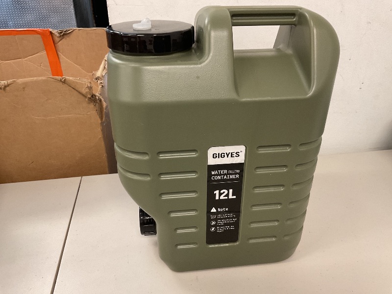 Photo 1 of 3.2 Gallon Camping Water Jug with Spout, GIGYES No Leakage Food Grade Camping Water Tank with Spigot for Picnic, BBQ Supplies