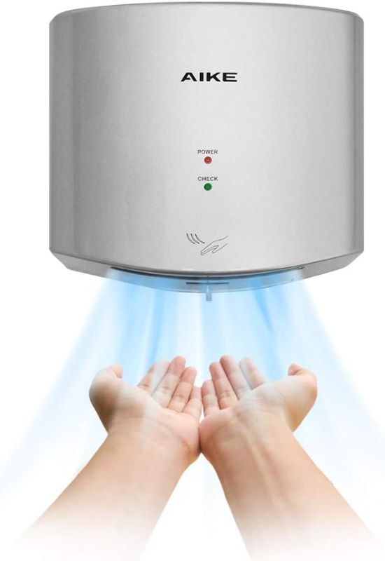 Photo 1 of AIKE Air Wiper Compact Hand Dryer 110V 1400W Silver (with 2 Pin Plug) Model AK2630