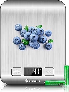 Photo 1 of Etekcity Food Kitchen Scale, Digital Grams and Ounces for Weight Loss, Baking, Cooking, Keto and Meal Prep, LCD Display, Medium, 304 Stainless Steel
