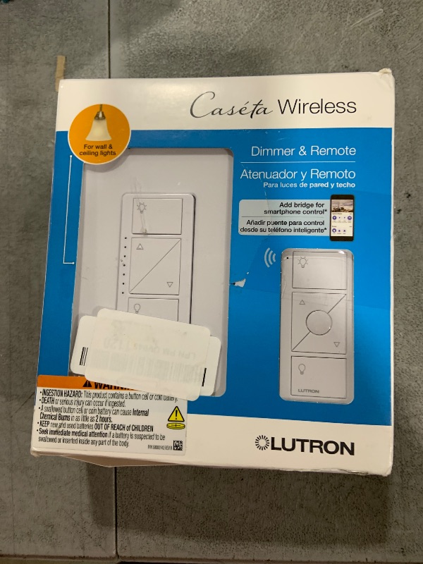 Photo 1 of Lutron Caseta Original Smart Dimmer Switch Kit, 2 Dimmer Switches, 2 Wall Plates, 2 Pico Remotes, and Smart Hub, Works with Alexa, Apple Home, Google Home, 3 Way, 150W, No Neutral, P-BDG-PKG2W-A