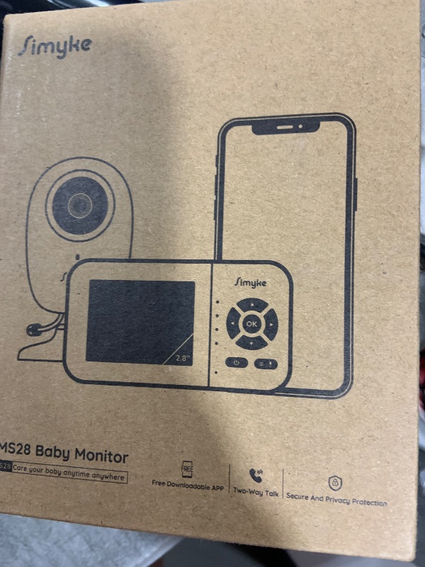 Photo 1 of Simyke Smart Video Baby Monitor with Camera and Audio,Dual Mode,WiFi On/Off Switch,2.8inch Display,App,1080p Camera,1500ft Long Range,Night Vision,Feeding Clock,Temperature Detection,2-Way Talk