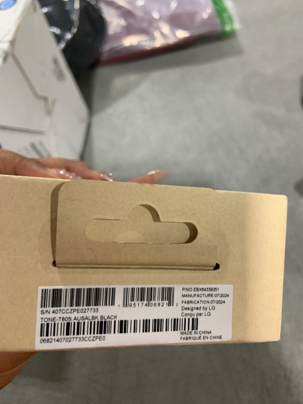 Photo 1 of LG Tone Free T80 Dolby Atmos True Wireless Earbuds with Adaptive Noise Cancelling, IPX4 Water Resistant, Up to 36 Hours of Battery Life, Black