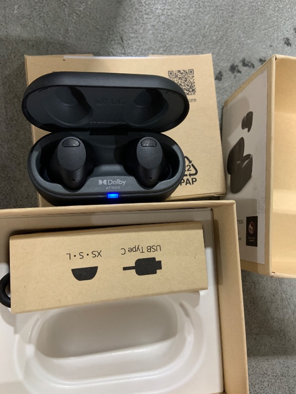 Photo 1 of LG Tone Free T80 Dolby Atmos True Wireless Earbuds with Adaptive Noise Cancelling, IPX4 Water Resistant, Up to 36 Hours of Battery Life, Black
