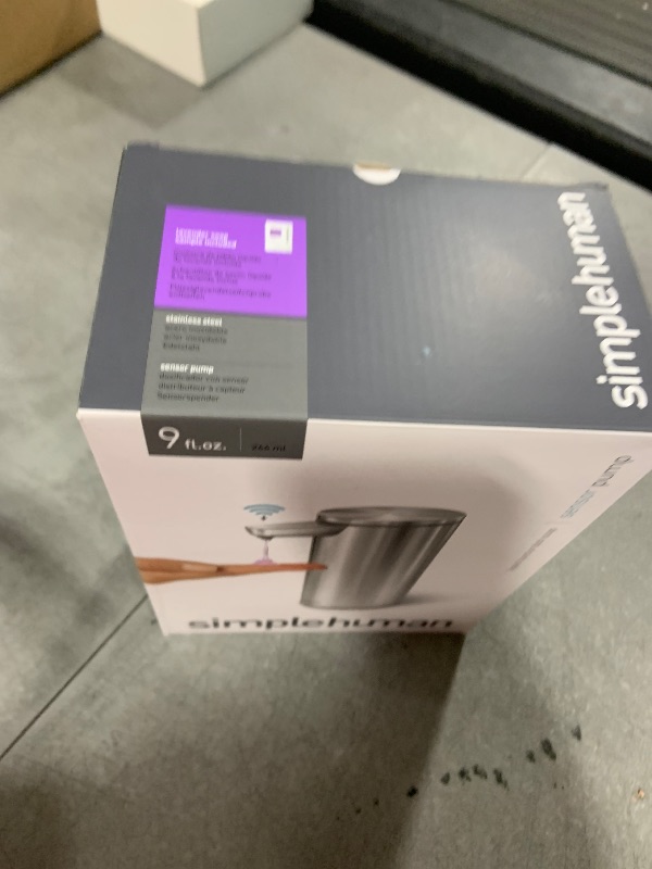 Photo 1 of simplehuman 9 oz. Touch-Free Automatic Rechargeable Sensor Pump, Brushed Stainless Steel, New21A