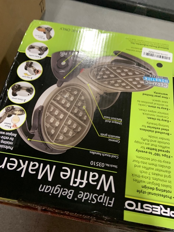Photo 1 of Presto Ceramic Flipside Belgian Waffle Maker, 7 inches (Pack of 1), BlackGray