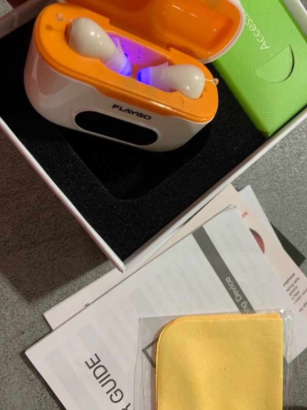 Photo 1 of Flaygo Pro Hearing Aids for Seniors with Intelligent Auto-Noise Cancelling (Not Amplifiers),Rechargeable Digital OTC with 32-Channel, Super Mini,7-Day Standby,Battery Digital Display&UV Sterilization