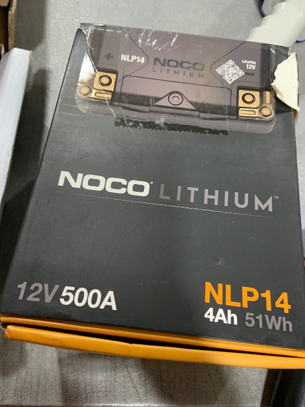 Photo 1 of NOCO Lithium NLP14, Group 14, 500A Lithium LiFePO4 Motorcycle Battery, 12V 4Ah ATV, UTV, Jet Ski, 4 Wheeler, Quad, Riding Lawn Mower, Tractor, Scooter, PWC, Seadoo, Polaris and Generator Battery