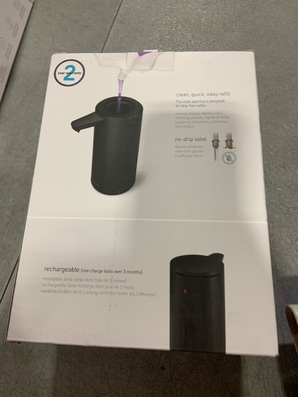 Photo 1 of simplehuman 9 oz. Touch-Free Automatic Rechargeable Sensor Pump, Brushed Stainless Steel, New