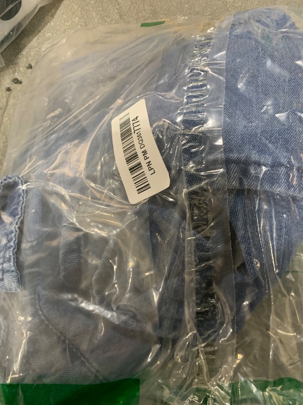 Photo 1 of Tankaneo Womens Crop Denim Shirt Half Sleeve Button Down Short Jean Jacket with Pocket Blue