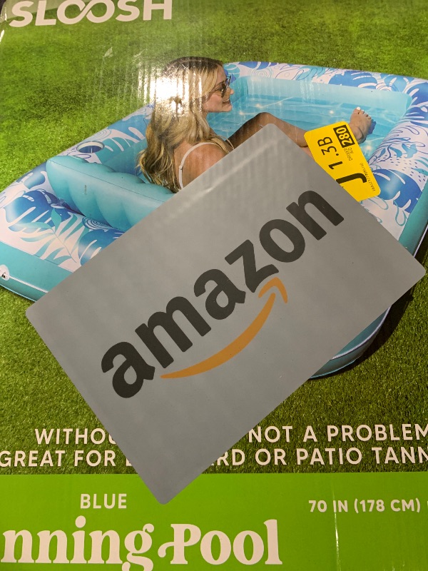 Photo 1 of SLOOSH Inflatable Tanning Pool Lounger Float, 70" x 46" Pool Floats Adult with Pillow, 4 in 1 Suntan Tub Raft Floatie,Sunbathing Bed Lounge for Water Blow Up Kids Ball Pit Party Gifts, L-Blue