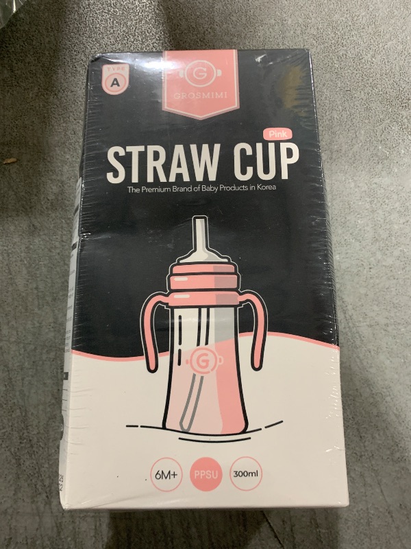 Photo 1 of GROSMIMI Spill Proof no Spill Magic Sippy Cup with Straw with Handle for Baby and Toddlers, Customizable, PPSU, BPA Free 10 oz (Pink)