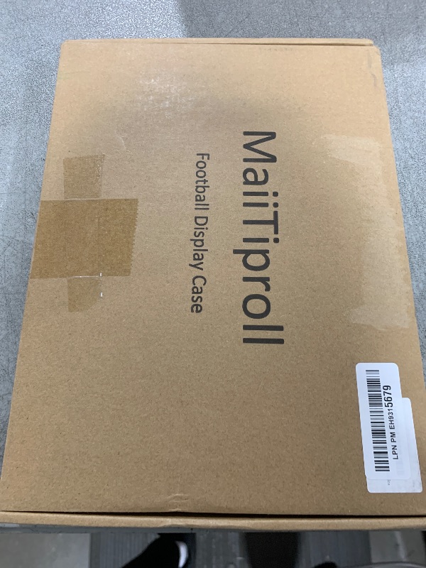 Photo 1 of MaiiTiproll All Clear Acrylic Football Display Case, Assembly Box for Football Display, High-end Memory Box for Football & Memorabilia (12x8x9”)