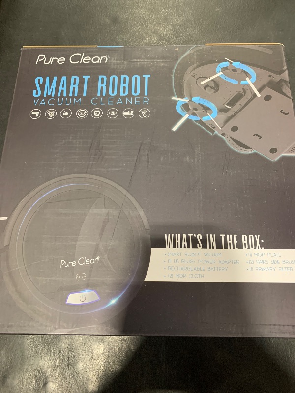 Photo 1 of SereneLife Pure Clean Robot Vacuum Cleaner - Upgraded Lithium Battery 90 Min Run Time - Automatic Bot Self Detects Stairs Pet Hair Allergies Friendly Robotic Home Cleaning for Carpet Hardwood Floor