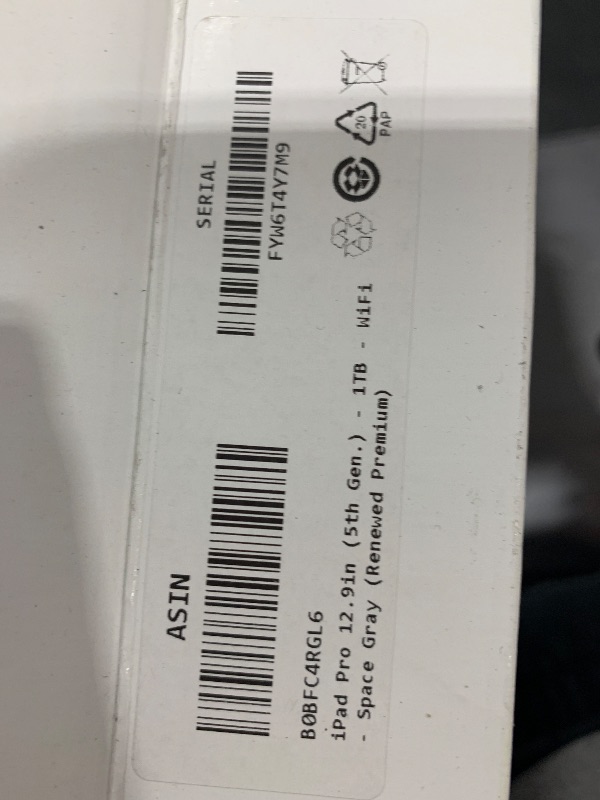 Photo 1 of Apple iPad Pro 12.9in (5th Gen.) - 1TB - WiFi - Space Gray (Renewed Premium)