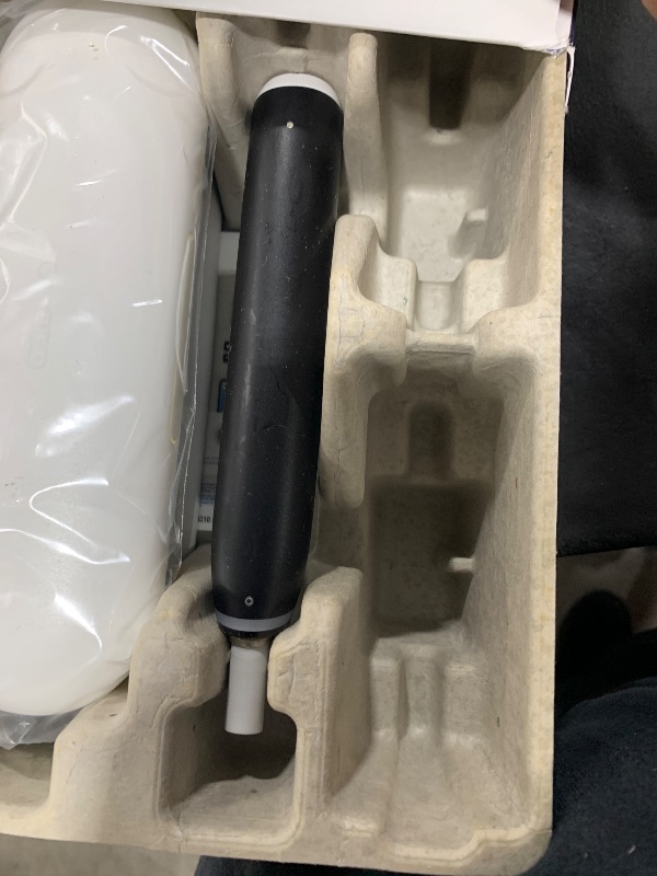 Photo 1 of Oral-B iO Series 6 Rechargeable Electric Toothbrush with Visible Pressure Sensor to Protect Gums, 2 Minute Timer, 5 Cleaning Settings, 1 Replacement Toothbrush Head, and Travel Case, Black
