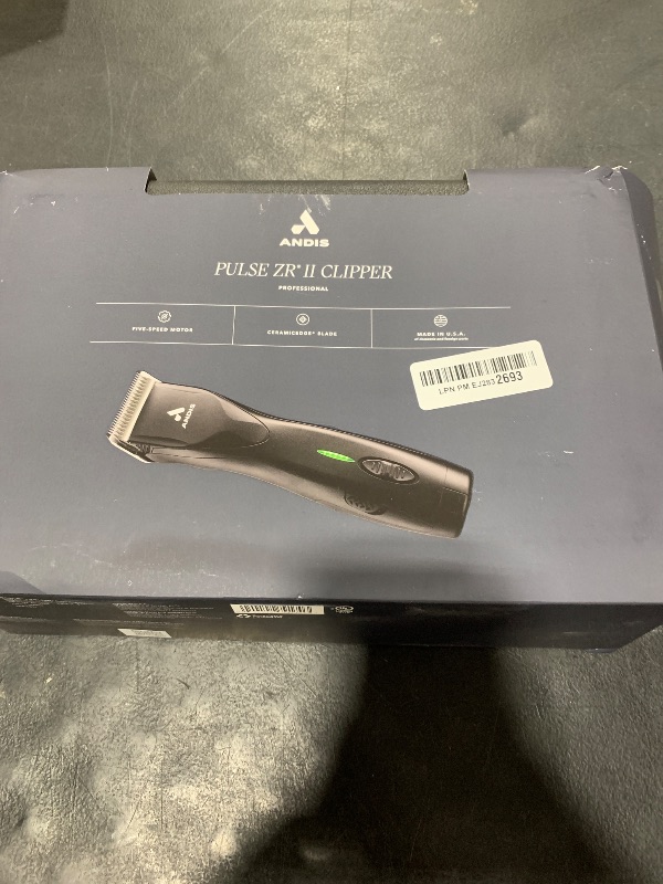 Photo 1 of Andis 79170 Pulse Zr II 5-Speed Detachable Blade Clipper, Cordless Animal/Dog Grooming, Removable Lithium Ion Battery, LED Charge Light, Black