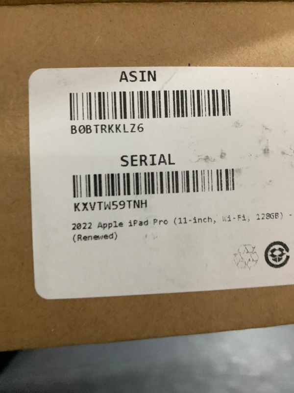 Photo 1 of 2022 Apple iPad Pro (11-inch, Wi-Fi, 128GB) - Silver (Renewed)