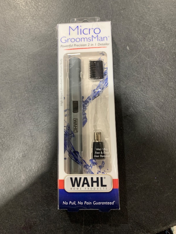 Photo 1 of Wahl Micro Groomsman Battery Personal Trimmer for Hygienic Grooming with Rinseable, Interchangeable Heads for Eyebrows, Neckline, Nose, Ears, & Other Detailing - 05640-600