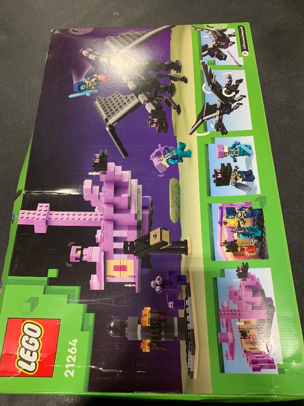 Photo 1 of LEGO Minecraft The Ender Dragon and End Ship Building Set, Video Game Toy with 2 Minecraft Minifigures, Dragon Toy Action Playset for Kids, Birthday Gift for Boys and Girls Ages 8 and Up, 21264