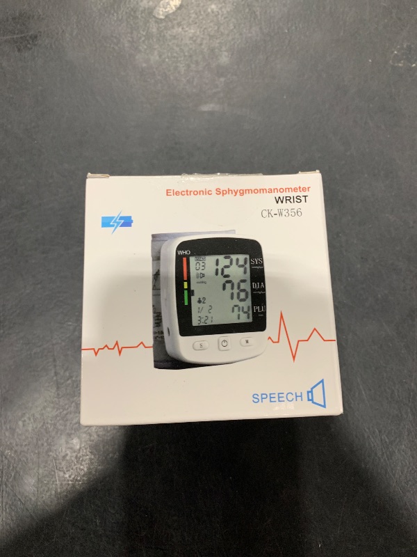 Photo 1 of Blood Pressure Monitor Digital Wrist BP Machine Automatic Adjustable Cuff ( 5.3 to 7.7 in) with 2 Users 180 Memory Voice Broadcast Large LCD Display USB Charging Cable Carrying Case
