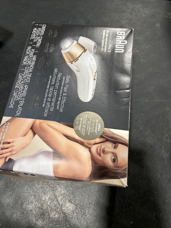 Photo 1 of Braun IPL at Home Laser Hair Removal for Women and Men, Silk Expert Pro 5 PL5137 with Venus Swirl Razor, Permanent Visible Hair Reduction in Hair Regrowth for Body & Face, Corded, PL5137
