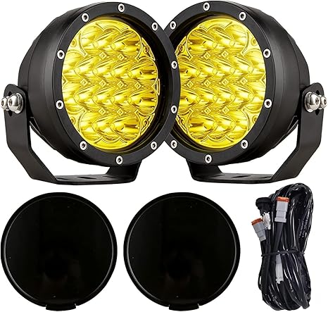 Photo 1 of BIGLION.X 5Inch 160W Round Offroad Lights 18800LM LED Amber Fog Lights Yellow Driving Light Bar Off Road Spot Light Pods With Wiring Harness IP69K for Car Trucks SUV
