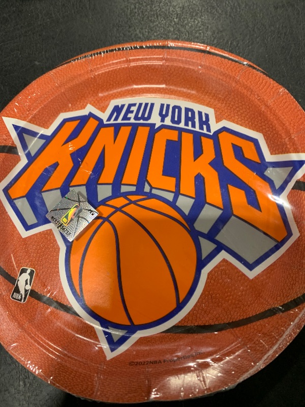 Photo 1 of "New York Knicks" Round Plates, 7" (8-Pack) - Basketball-Designed Premium Party Plates, Perfect for Game Day Parties