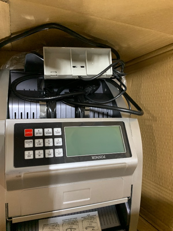 Photo 1 of PONNOR Money Counter Machine with Value Bill Count, Cash Counter for Dollar, Euro with UV/MG/IR/DD/DBL/HLF/CHN Counterfeit Detection, Add/Bat/Value Mode Bill Counting Machine with Large LCD Display