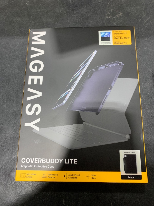 Photo 1 of MAGEASY CoverBuddy Lite for M3/M2 iPad Air 11” (2024-2025) - iPad Air Case Compatible with Magic Keyboard, with Apple Pencil Pro Pencil Holder - Black