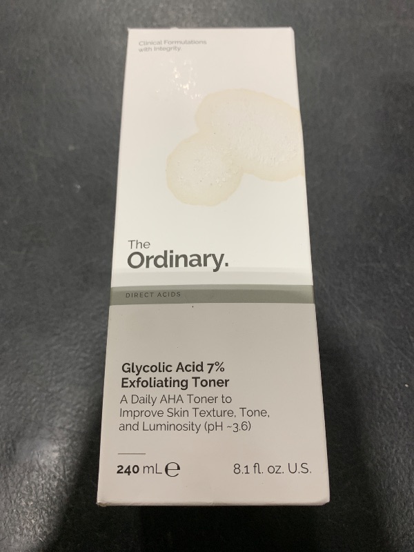 Photo 1 of The Ordinary Glycolic Acid 7% Exfoliating Toner, Brightening and Smoothing Daily Toner for More Even-Looking Skin Tone, 8.1 Fl Oz