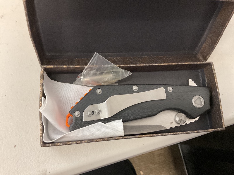 Photo 1 of Eafengrow EF335 Folding Knives D2 Blade and G10 Handle,5 inch Closed EDC Pocket Folding Knife with Clip (black)