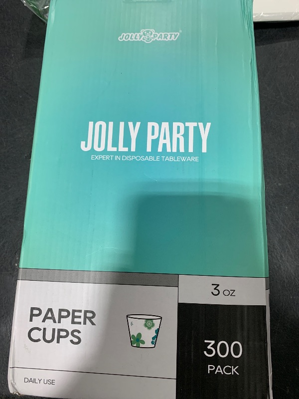 Photo 1 of [300 Pack] Paper Cups, 3oz Disposable Bathroom Cups, Mouthwash Cups, Cold Disposable Drinking Cup for Party, Picnic, BBQ, Travel, and Event, Green Floral