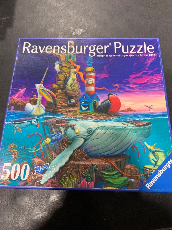 Photo 1 of Ravensburger Archipelago 500 Piece Jigsaw Puzzle | Oceanic Refuge Art by Dulk | Eco-Inspired Visuals | Premium Quality